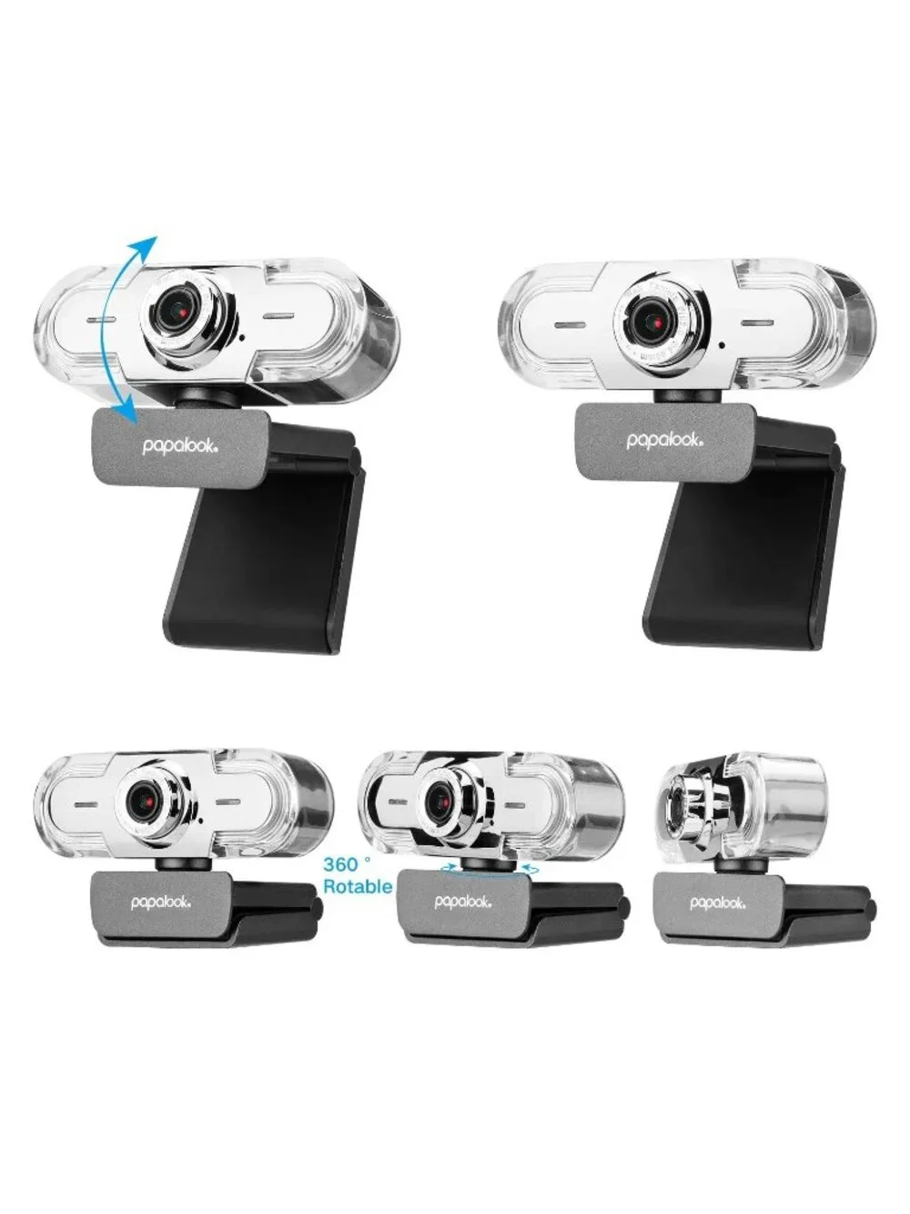 Papalook 1080P Pro Full HD Webcam w/ Microphone PA452 PC Video w/ USB Desktop Ta